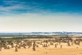 Landscape view of Pinnacles Desert in Western australia