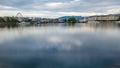 View of Pont du Mont-Blanc dressing the river Rhone at Geneva, Switzerland. Royalty Free Stock Photo