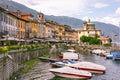 Landscape view of the Port and Marine of Cannobio, Piedmont, Italy