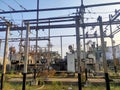 Landscape view of a power station and its transformer