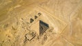 Landscape view of Pyramid of Menkaure, Giza pyramids landscape. historical egypt pyramids shot by drone.