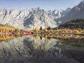 Reflection in the water of lower Kachura lake. Skardu, Pakistan.