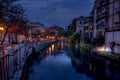 Landscape view of the river Sile flowing through the Treviso.