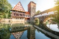 Landscape view on the riverside in Nurnberg, Germany