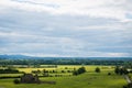 Landscape view from the Rock of Cashel with castles on the horizon