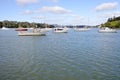 Landscape view of sail boats mooring at mill bay at the north Is Royalty Free Stock Photo