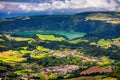 Landscape view in Salto do Cavalo (Horse Jump) with the Lagoon of Furnas in the Background, SÃÂ£o Miguel island, Azores, Portugal.