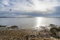 Landscape view of the sea in Stagnone nature reserve in Marsala, Sicily, Italy