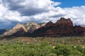 Landscape view of the Sedona Red Rock Country under blue cloudy sky, Arizona Royalty Free Stock Photo