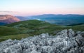 Landscape view from Sinjal or Dinara 1831 m mountain - the highest point of Croatia in the Dinaric Alps on the border between Royalty Free Stock Photo