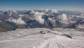 Landscape view of snow-capped hillside Mount Elbrus Royalty Free Stock Photo