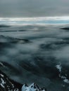 Landscape view of snow-covered species in Karpacz during a snowstorm and blizzard. View of the snow forest.