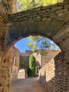 landscape view of a street in medieval village of Luberon, Goult Royalty Free Stock Photo