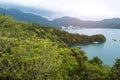 Landscape view of Sun Moon Lake  famous landmark at Nantou  Taiwan Royalty Free Stock Photo