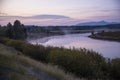 Sunrise at Oxbow Bend - Grand Teton Royalty Free Stock Photo