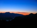 Landscape view on the sunrise over the Lake Bled Royalty Free Stock Photo