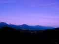 Landscape view on the sunrise over the Lake Bled Royalty Free Stock Photo