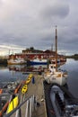 Landscape view of Ballstad port in Lofoten Norway Royalty Free Stock Photo