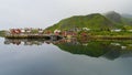 Landscape view of Ballstad port in Lofoten Norway Royalty Free Stock Photo
