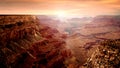 Landscape view of sunset in Grand Canyon. Royalty Free Stock Photo