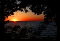 Landscape view of the sunset over the Missouri River Royalty Free Stock Photo