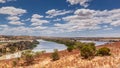 Landscape view of sweeping bend on the mighty Murray River near Young Husband in South Australia