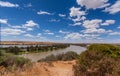 Landscape view of sweeping bend on the mighty Murray River near Young Husband in South Australia