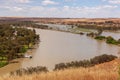 Landscape view of sweeping bend on the mighty Murray River near Young Husband in South Australia