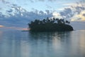 Taakoka islet at dusk Muri lagoon Rarotonga Cook Islands Royalty Free Stock Photo