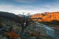 Landscape view taken during a walk in the park Los Glaciares National Park. Autumn in Patagonia, the Argentine side