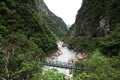 Landscape View in Taroko green rope bridge, Taroko national park Royalty Free Stock Photo