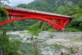 Landscape View in Taroko red bridge, Taroko national park, Hualien, Taiwan. Royalty Free Stock Photo