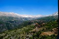 Landscape view to mountains and Kadisha Valley aka Holy Valley, Lebanon Royalty Free Stock Photo