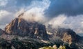 Landscape view of the Tofane dolomitic group Royalty Free Stock Photo