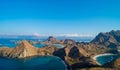 Landscape view from the top of Padar island in Komodo islands, Flores, Indonesia. Royalty Free Stock Photo