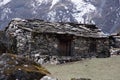 Landscape view of traditional rural stone house in Nepal Royalty Free Stock Photo