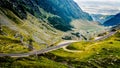 Landscape view of the Transalpina road in Romania with hills and mountains in the background Royalty Free Stock Photo