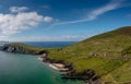 Landscape view of the turquoise waters and golden sand beach at Slea Head on the Dingle Peninsula of County Kerry Royalty Free Stock Photo
