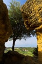 Landscape view from Valley of the Temple, Agrigento, Sicily Royalty Free Stock Photo