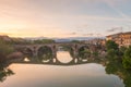 Landscape view of vineyards from the Castle of San Vicente de la Sonsierra in La Rioja, Spain. Royalty Free Stock Photo