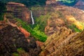 Landscape view of Waipoo waterfall in Waimea canyon, Kauai, Hawaii Royalty Free Stock Photo