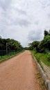 Landscape view of walking lane of Agara lake. Well maintained lake