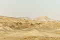 Landscape view of waterless desert near dead sea in Israel Royalty Free Stock Photo