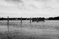 Landscape view of flooded shoreline of Sturgeon Bay, Wisconsin