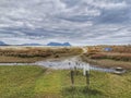 A landscape view on the Whangarei Heads peninaula from Ruakaka beach on the North Island of New Zealand Royalty Free Stock Photo