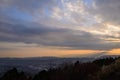 Landscape view from the Yabitsu pass at dusk in Kanagawa, Japan