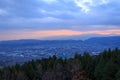 Landscape view from the Yabitsu pass at dusk in Kanagawa, Japan