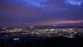 Landscape view from the Yabitsu pass at dusk in Kanagawa, Japan