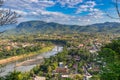 Landscape for viewpoint at sunset in Luang Prabang, Laos. Royalty Free Stock Photo