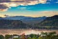 Landscape for viewpoint at sunset in Luang Prabang, Laos. Royalty Free Stock Photo